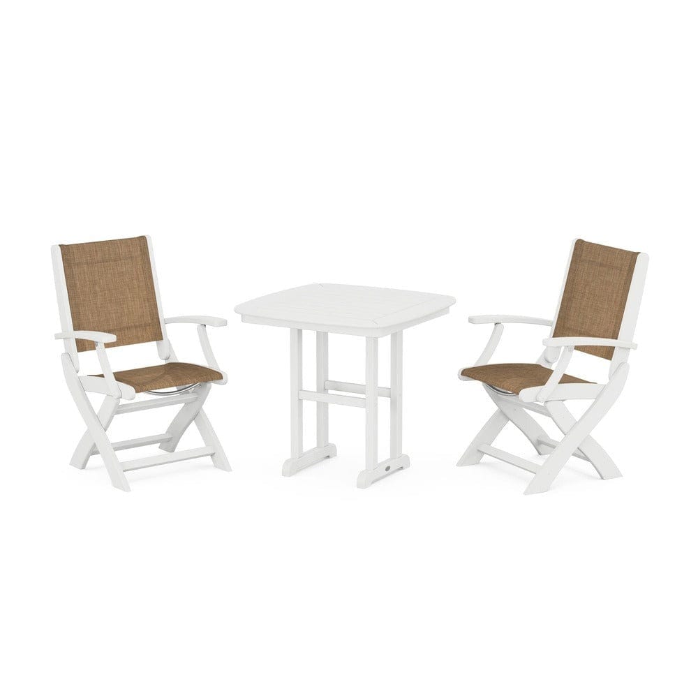POLYWOOD® - Coastal Folding Chair 3-Piece Dining Set - PWS1206 Outdoor Furniture POLYWOOD®