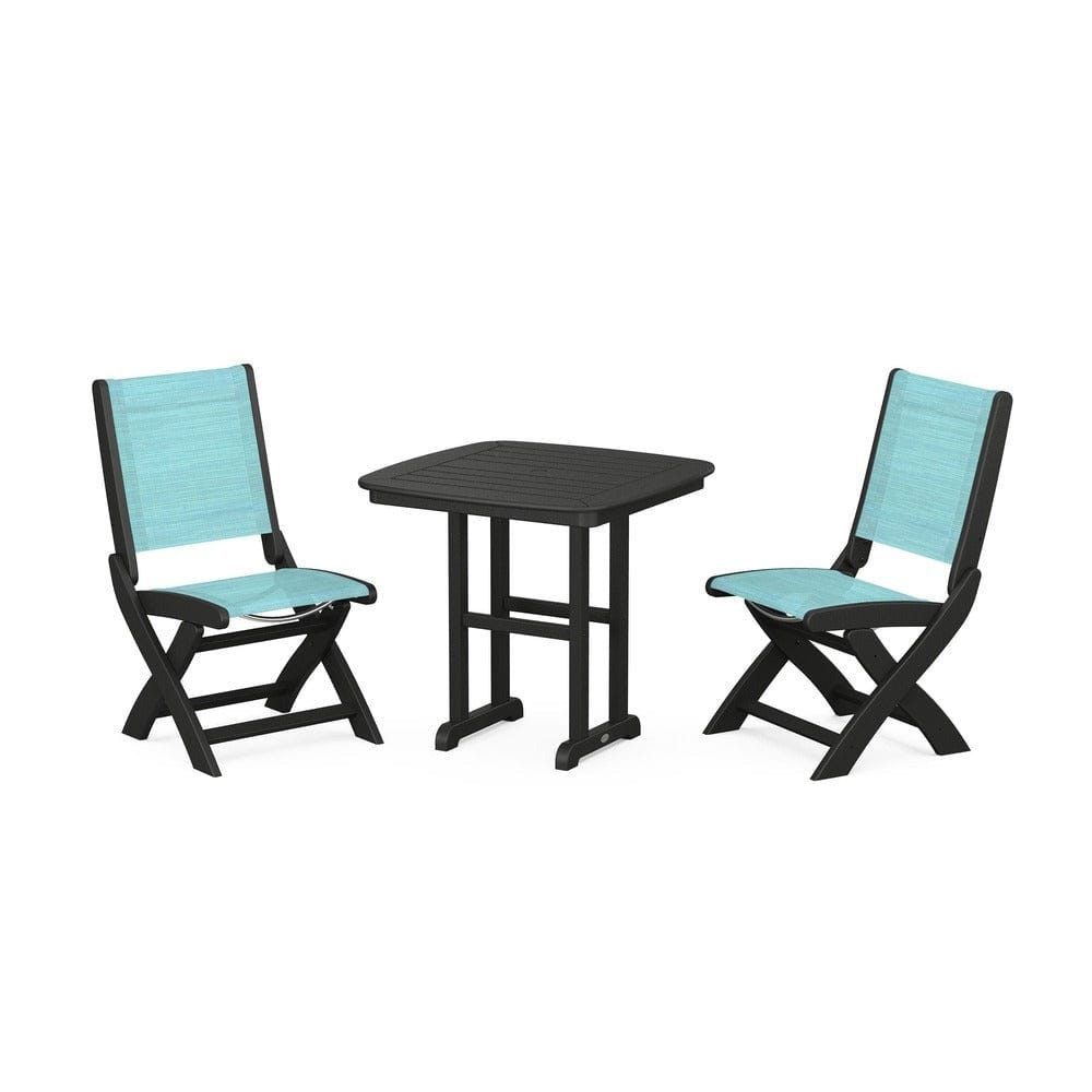 POLYWOOD® - Coastal Folding Side Chair 3-Piece Dining Set - PWS1207 Outdoor Furniture POLYWOOD®