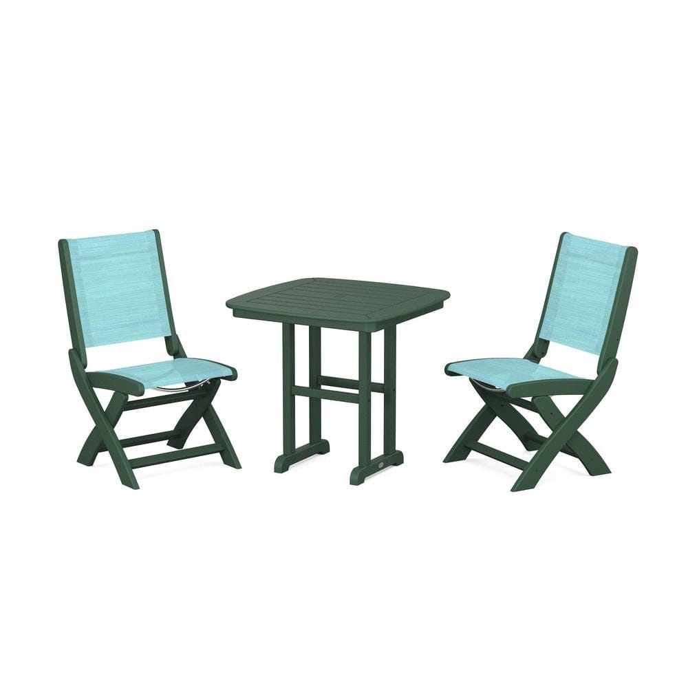 POLYWOOD® - Coastal Folding Side Chair 3-Piece Dining Set - PWS1207 Outdoor Furniture POLYWOOD®