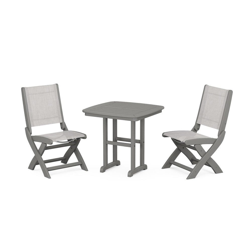 POLYWOOD® - Coastal Folding Side Chair 3-Piece Dining Set - PWS1207 Outdoor Furniture POLYWOOD®