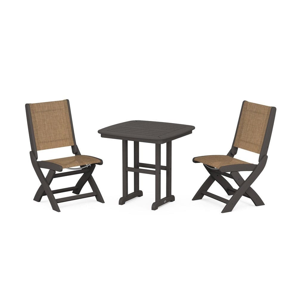 POLYWOOD® - Coastal Folding Side Chair 3-Piece Dining Set - PWS1207 Outdoor Furniture POLYWOOD®