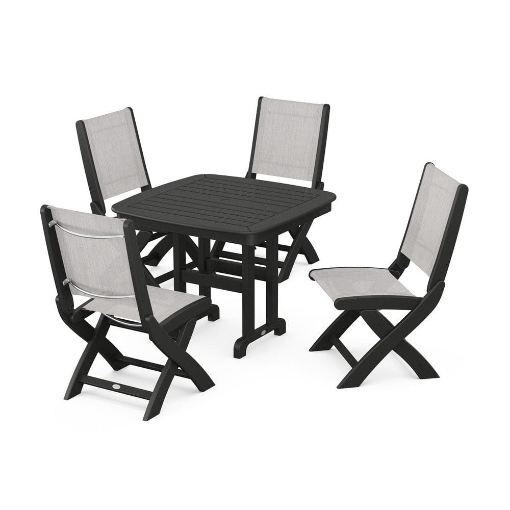 POLYWOOD® - Coastal Folding Side Chair 5-Piece Dining Set - PWS1238