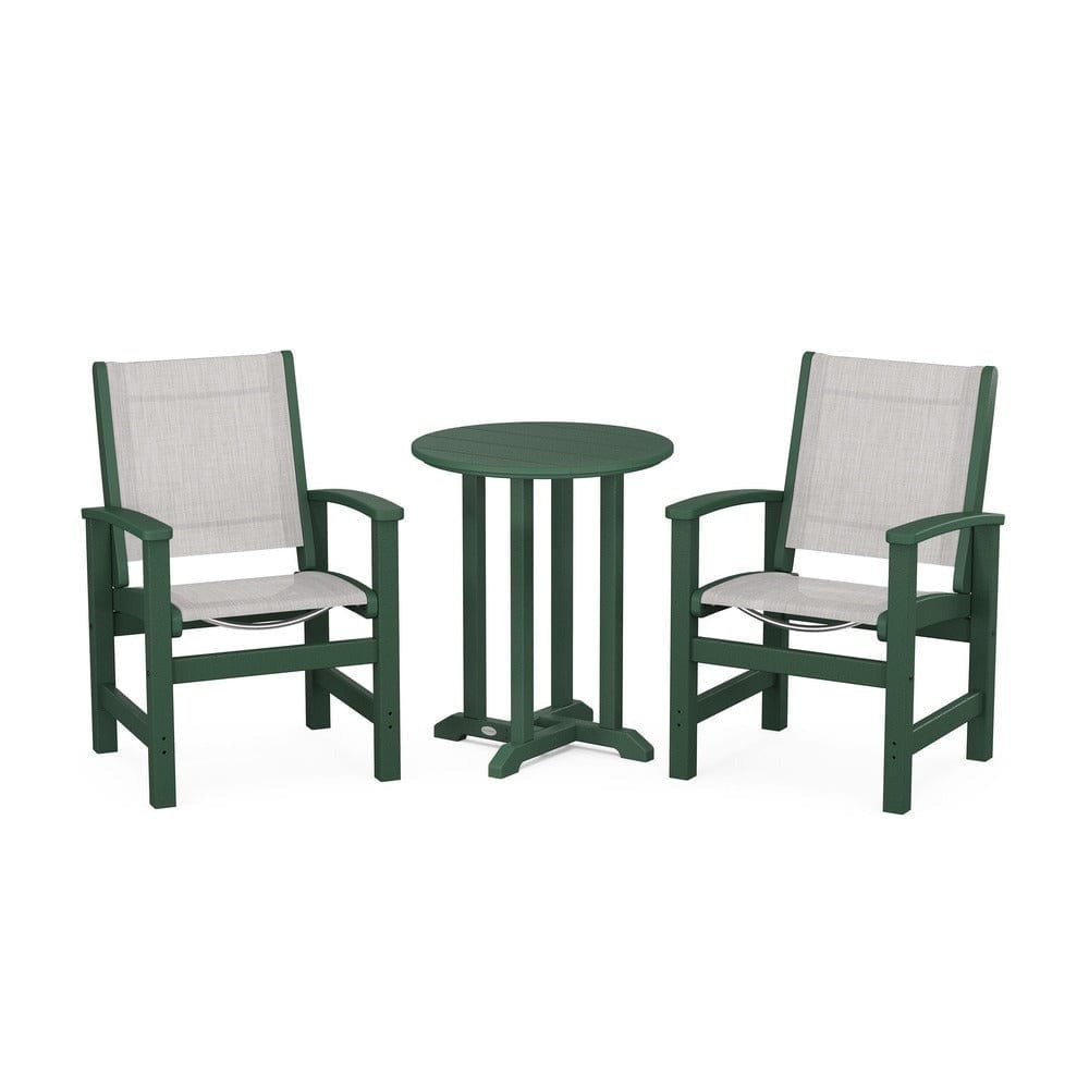 POLYWOOD® - Coastal 3-Piece Round Bistro Dining Set - PWS1294 Outdoor Furniture POLYWOOD®