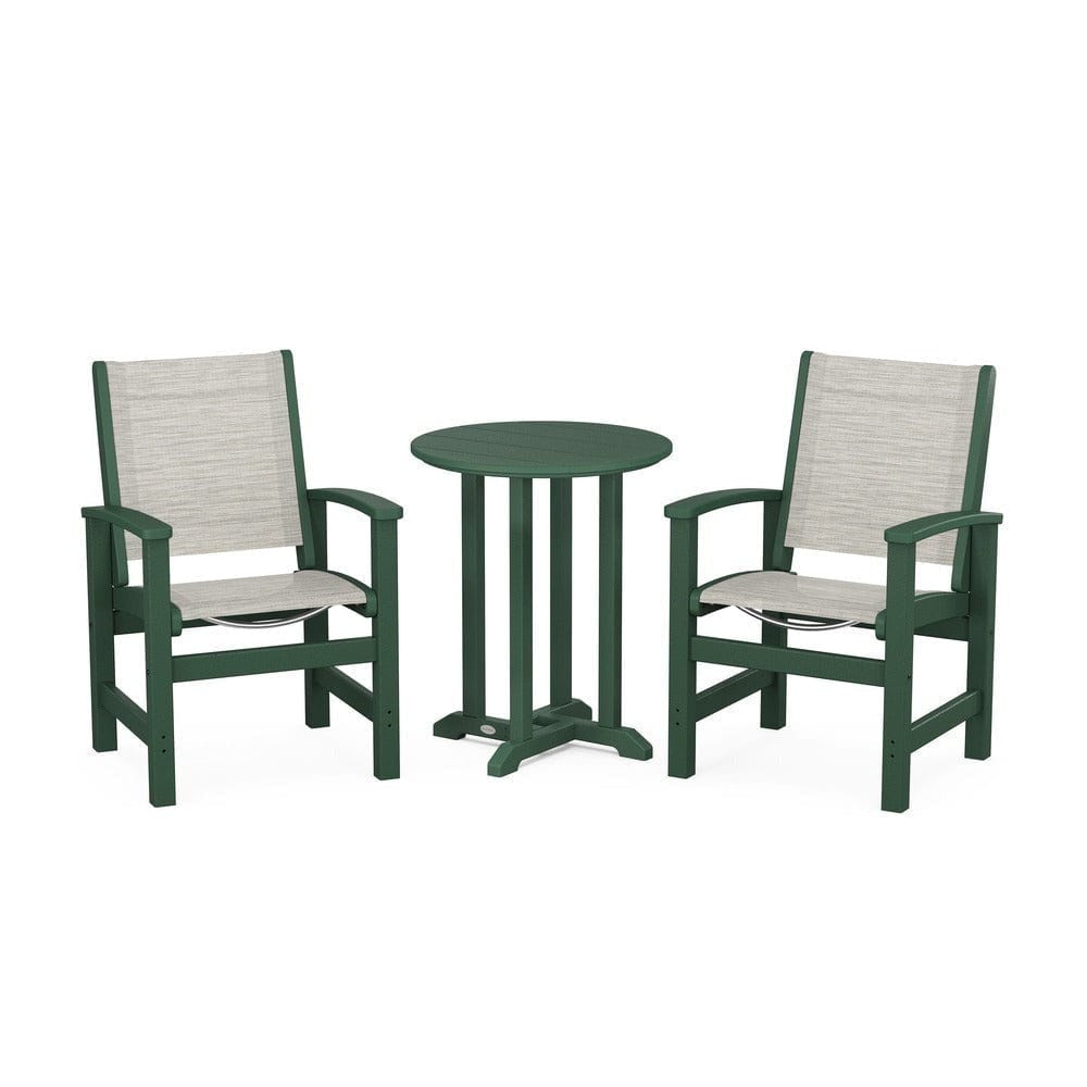 POLYWOOD® - Coastal 3-Piece Round Bistro Dining Set - PWS1294 Outdoor Furniture POLYWOOD®