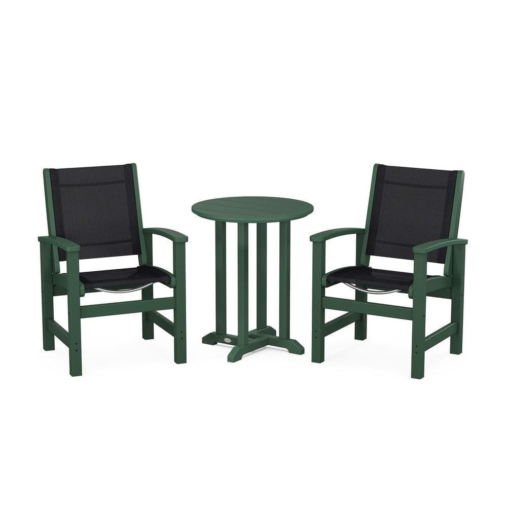 POLYWOOD® - Coastal 3-Piece Round Bistro Dining Set - PWS1294