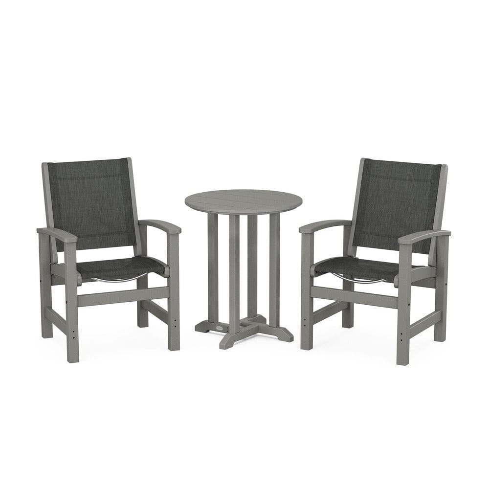 POLYWOOD® - Coastal 3-Piece Round Bistro Dining Set - PWS1294 Outdoor Furniture POLYWOOD®