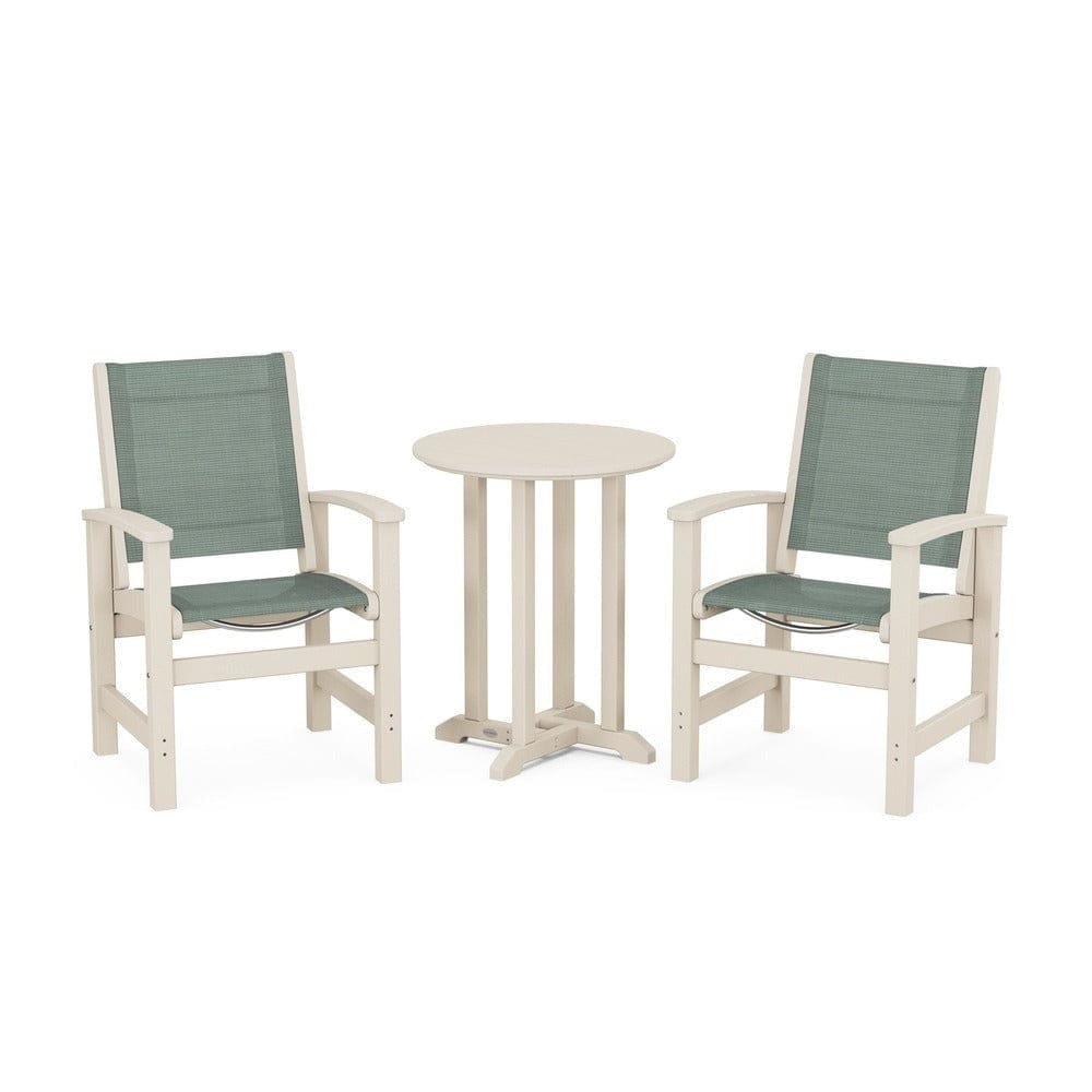 POLYWOOD® - Coastal 3-Piece Round Bistro Dining Set - PWS1294 Outdoor Furniture POLYWOOD®