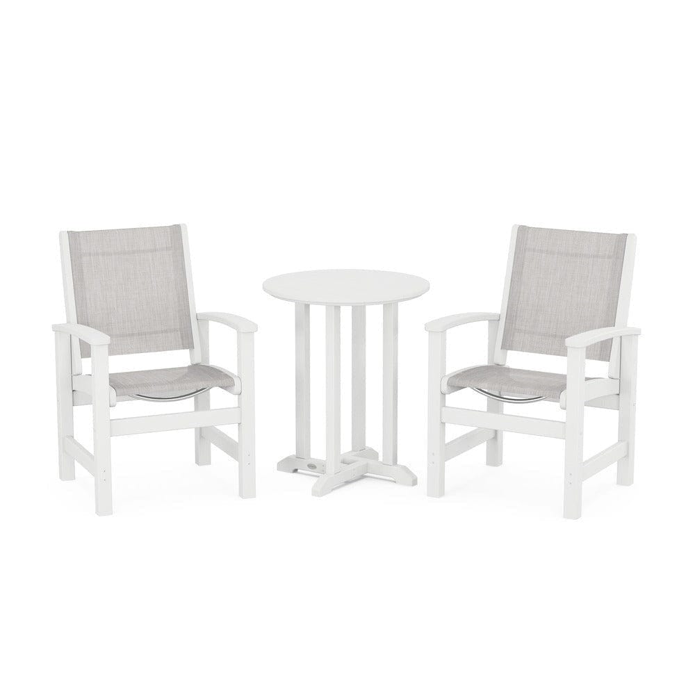 POLYWOOD® - Coastal 3-Piece Round Bistro Dining Set - PWS1294 Outdoor Furniture POLYWOOD®