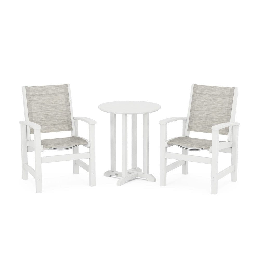 POLYWOOD® - Coastal 3-Piece Round Bistro Dining Set - PWS1294 Outdoor Furniture POLYWOOD®