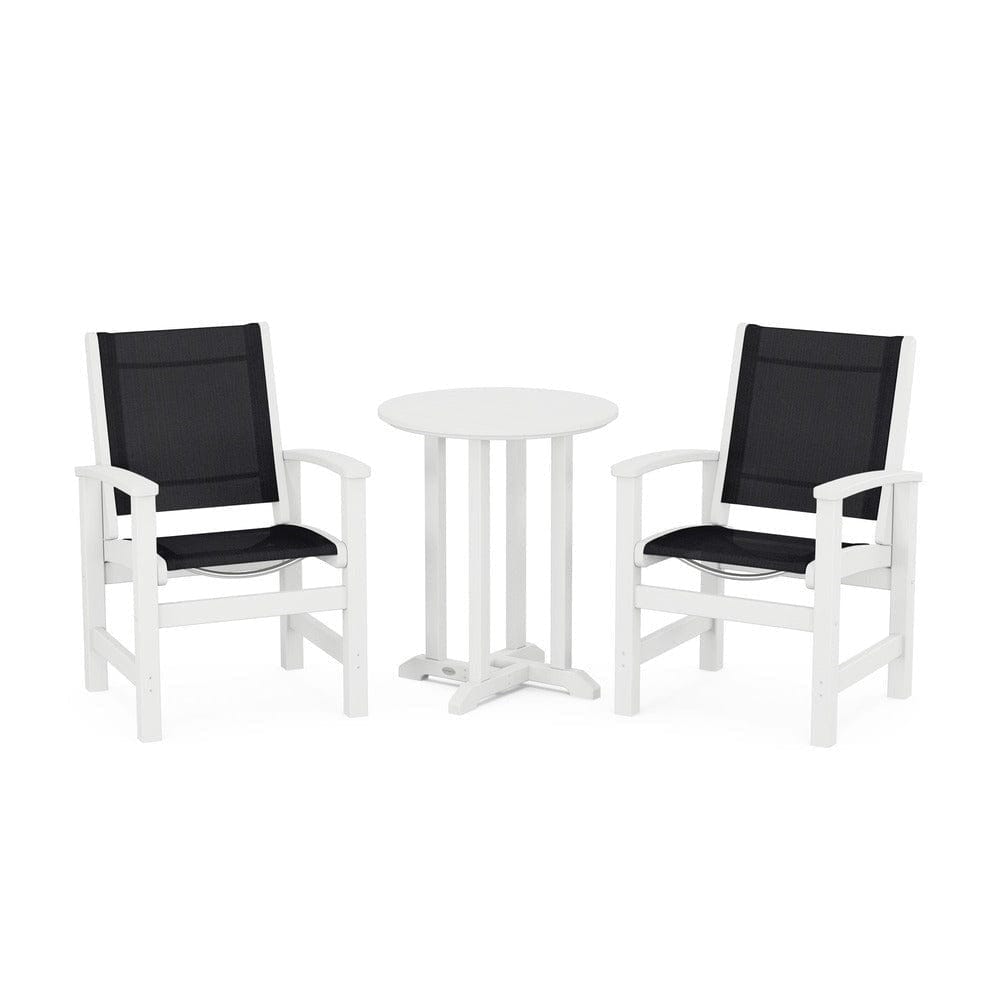 POLYWOOD® - Coastal 3-Piece Round Bistro Dining Set - PWS1294 Outdoor Furniture POLYWOOD®