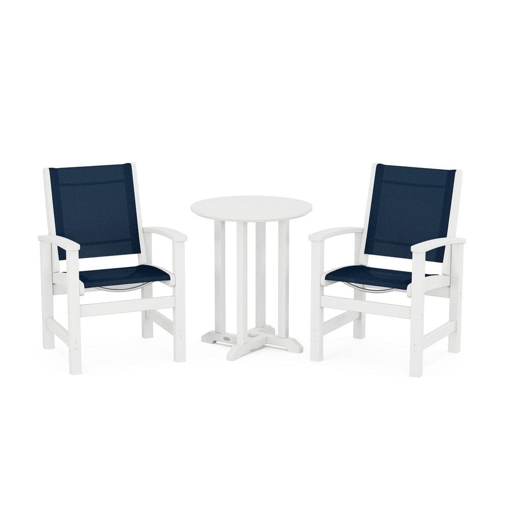 POLYWOOD® - Coastal 3-Piece Round Bistro Dining Set - PWS1294