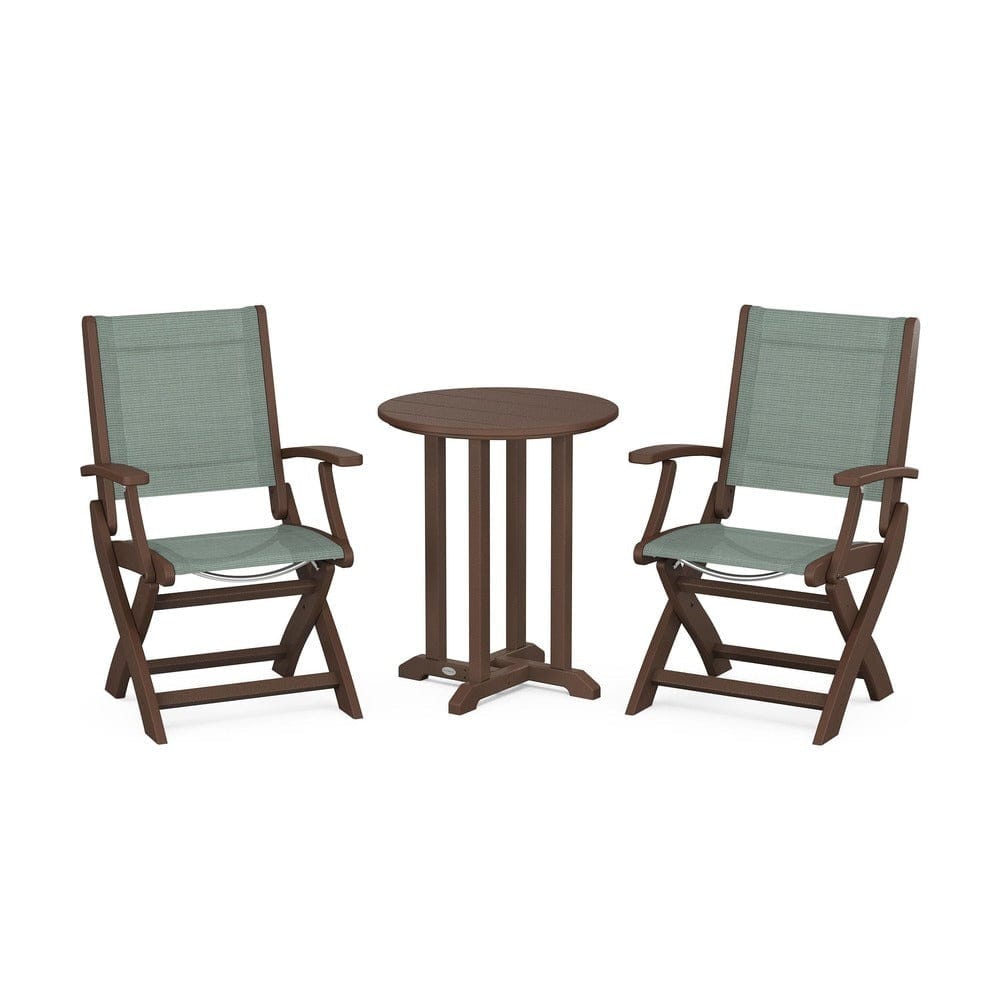 POLYWOOD® - Coastal Folding 3-Piece Round Bistro Dining Set - PWS1295 Outdoor Furniture POLYWOOD®