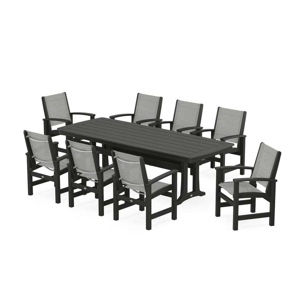 POLYWOOD® - Coastal 9-Piece Dining Set with Trestle Legs - PWS1502 Outdoor Furniture POLYWOOD®