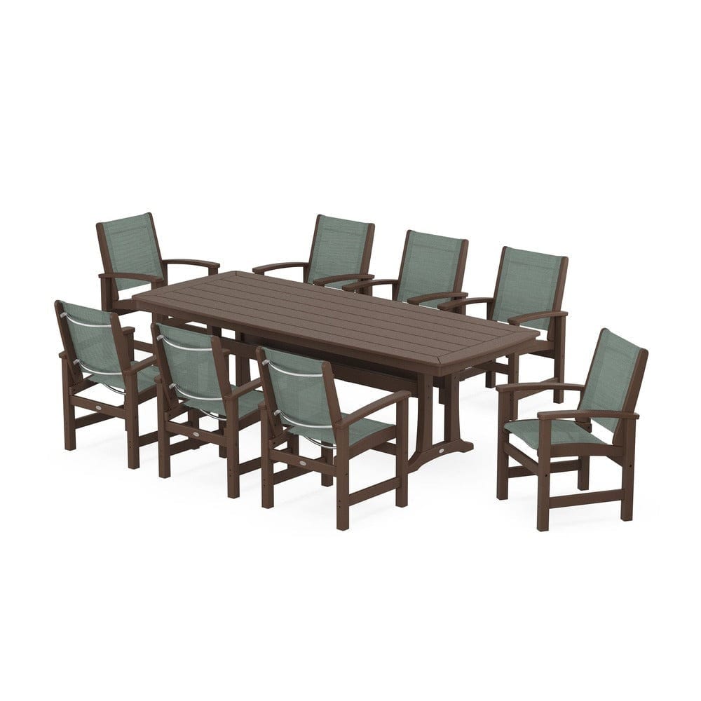 POLYWOOD® - Coastal 9-Piece Dining Set with Trestle Legs - PWS1502 Outdoor Furniture POLYWOOD®