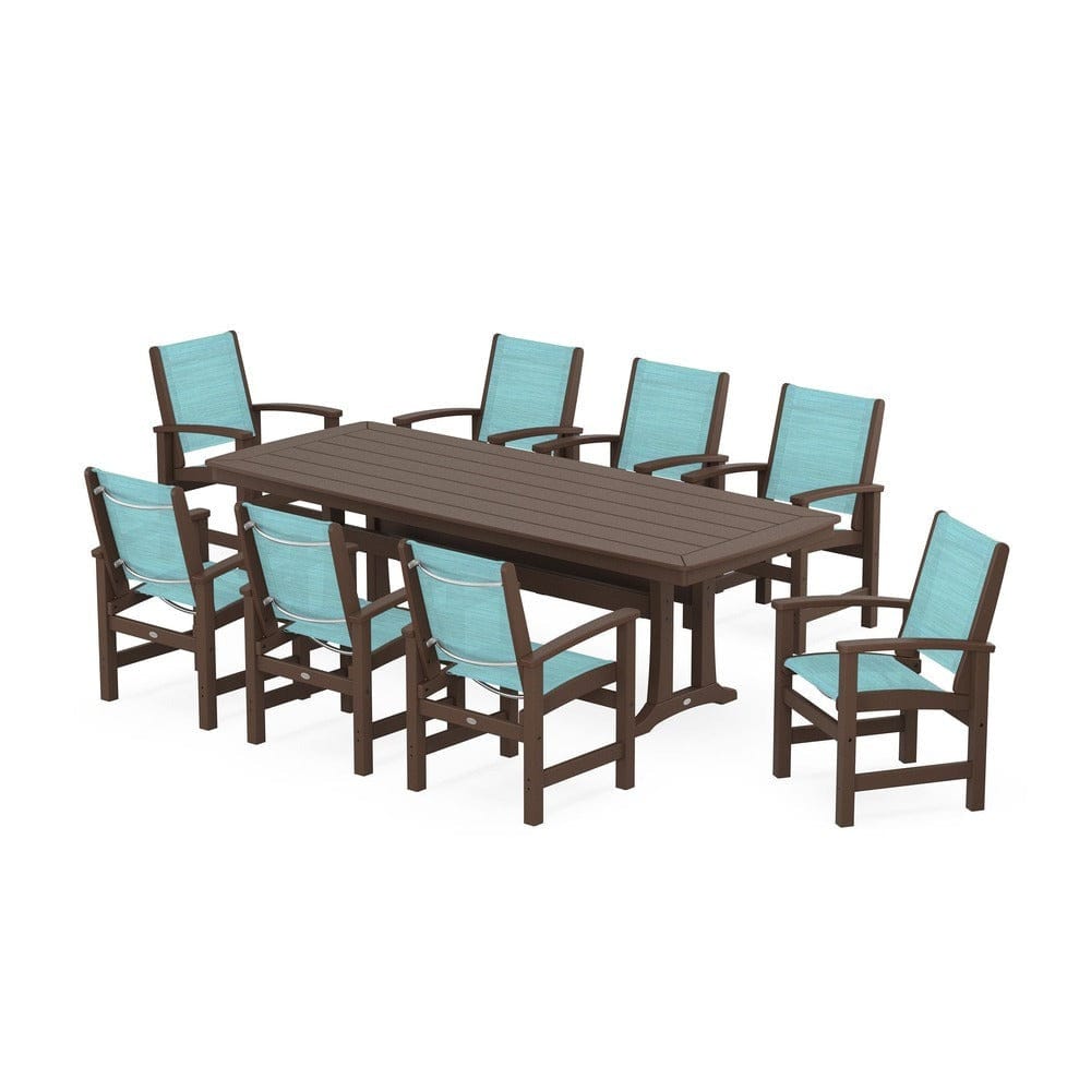 POLYWOOD® - Coastal 9-Piece Dining Set with Trestle Legs - PWS1502