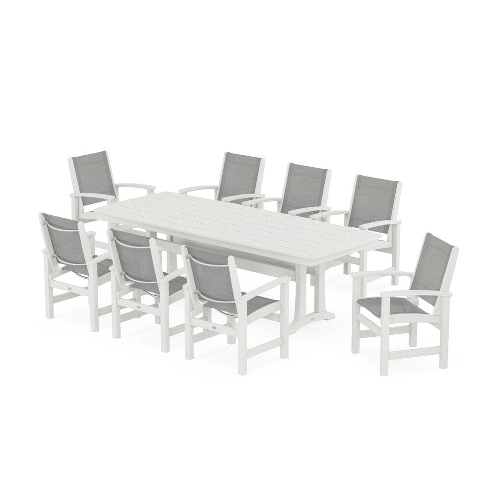 POLYWOOD® - Coastal 9-Piece Dining Set with Trestle Legs - PWS1502
