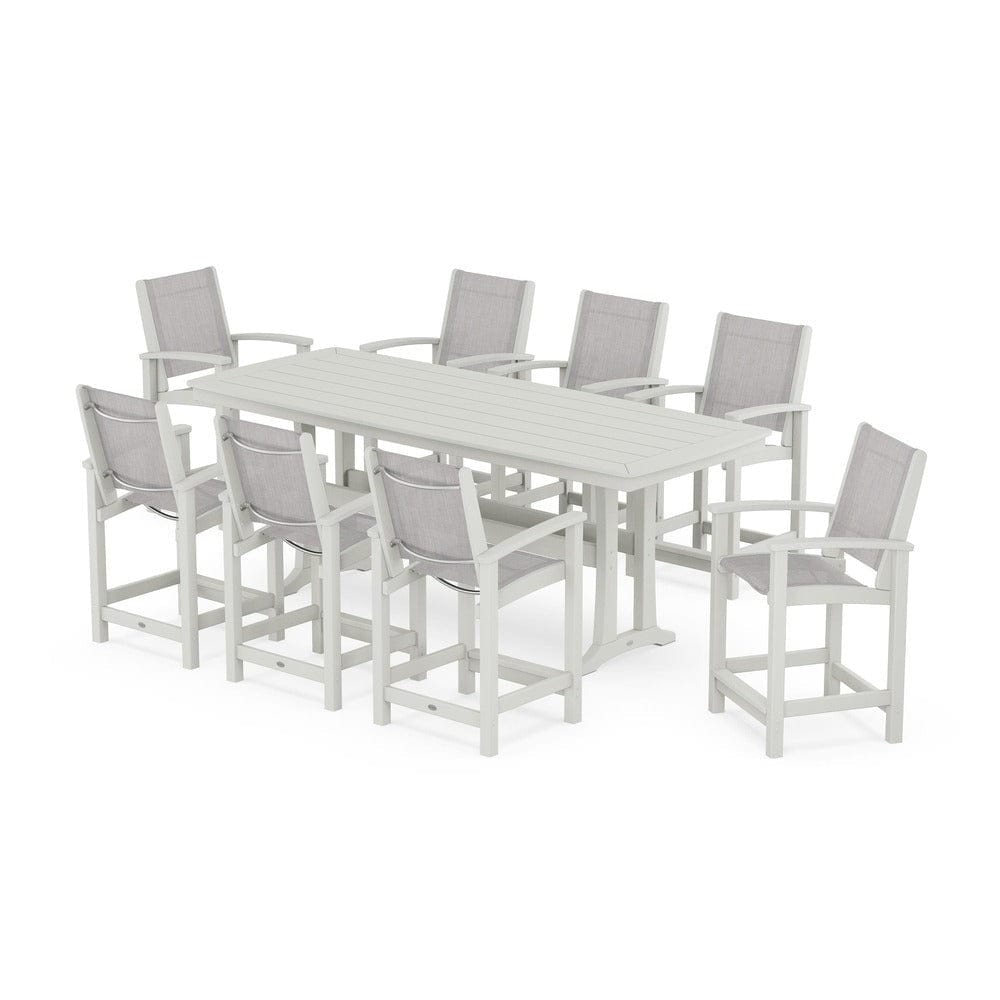 POLYWOOD® - Coastal 9-Piece Counter Set with Trestle Legs - PWS1931 Outdoor Furniture POLYWOOD®