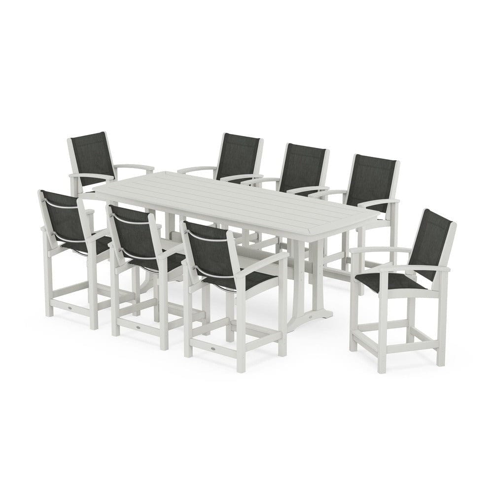 POLYWOOD® - Coastal 9-Piece Counter Set with Trestle Legs - PWS1931