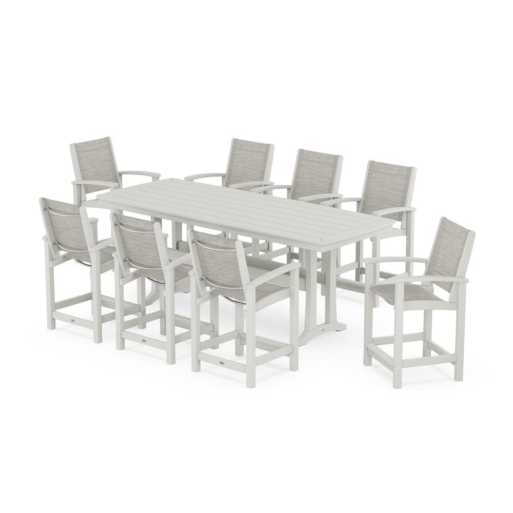 POLYWOOD® - Coastal 9-Piece Counter Set with Trestle Legs - PWS1931