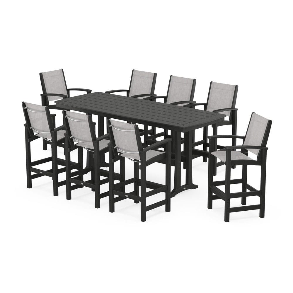 POLYWOOD® - Coastal 9-Piece Bar Set with Trestle Legs - PWS1948