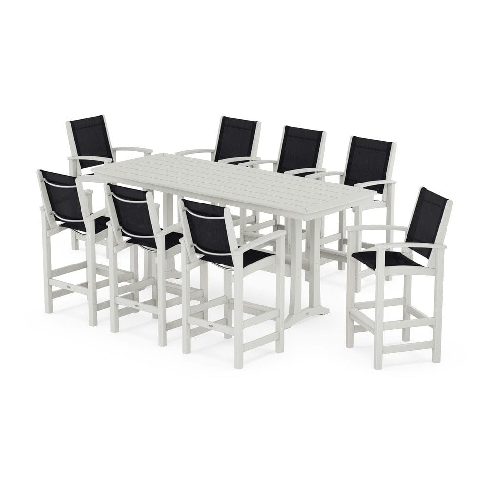 POLYWOOD® - Coastal 9-Piece Bar Set with Trestle Legs - PWS1948