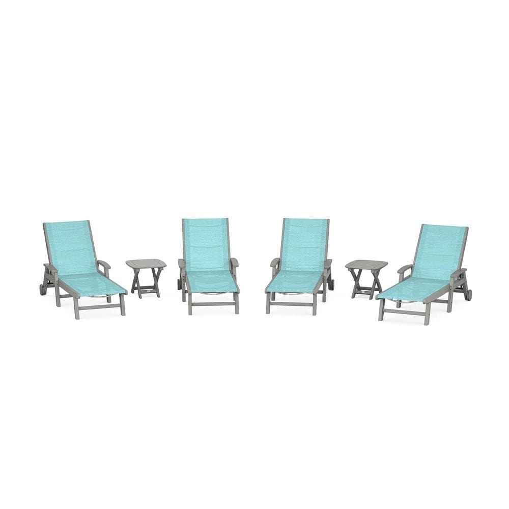 POLYWOOD® - Coastal Chaise 6-Piece Set with Wheels - PWS2024 Outdoor Furniture POLYWOOD®