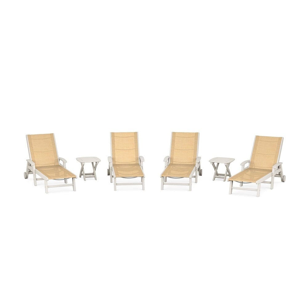 POLYWOOD® - Coastal Chaise 6-Piece Set with Wheels - PWS2024 Outdoor Furniture POLYWOOD®