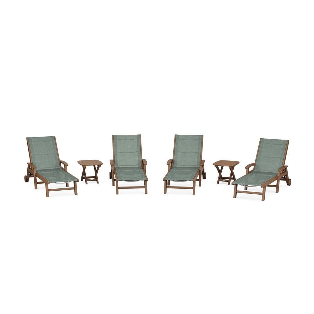 POLYWOOD® - Coastal Chaise 6-Piece Set with Wheels - PWS2024