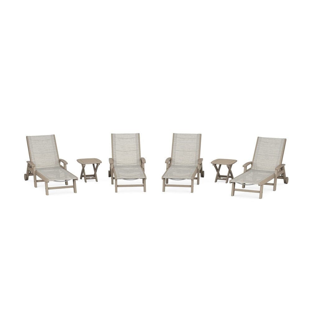 POLYWOOD® - Coastal Chaise 6-Piece Set with Wheels - PWS2024