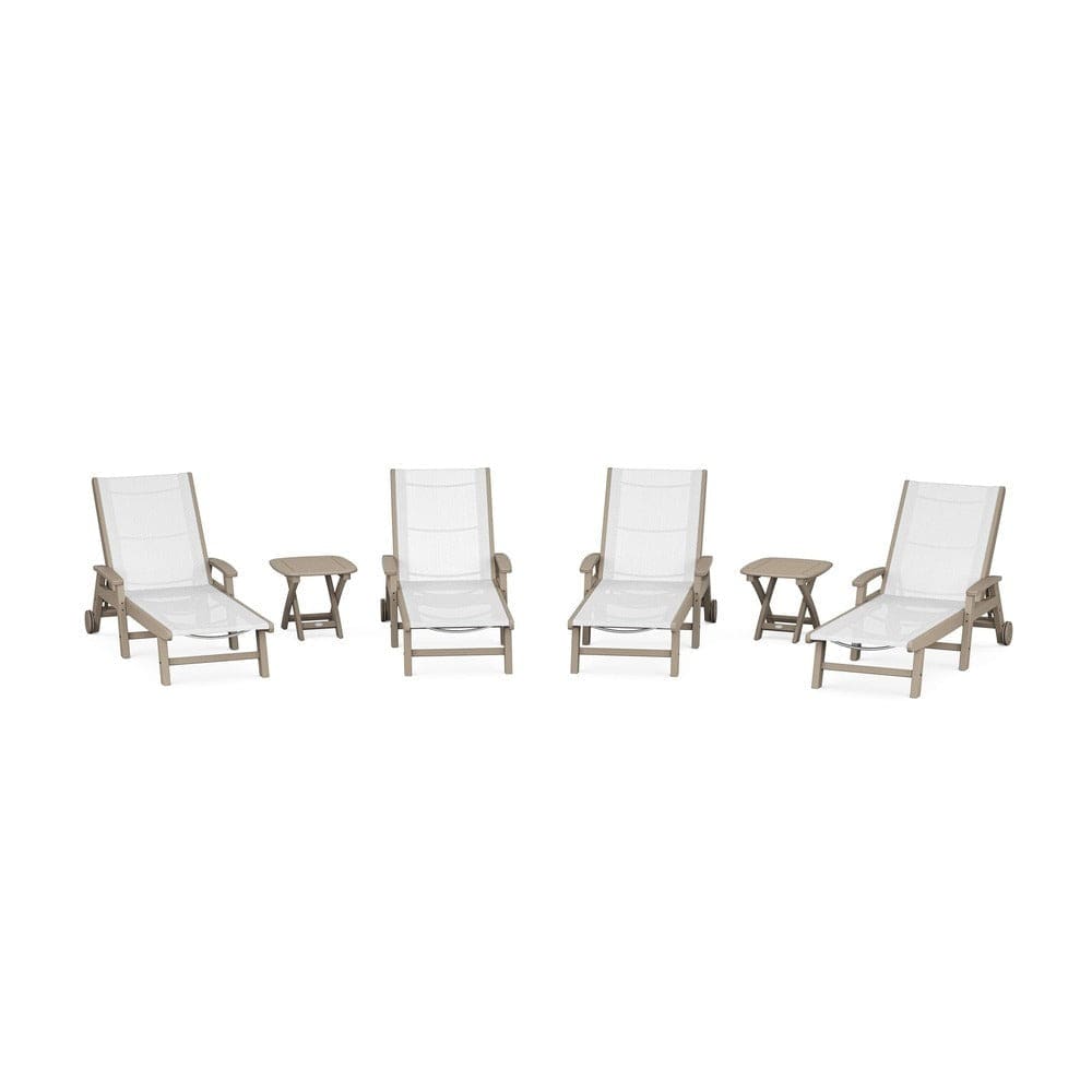 POLYWOOD® - Coastal Chaise 6-Piece Set with Wheels - PWS2024