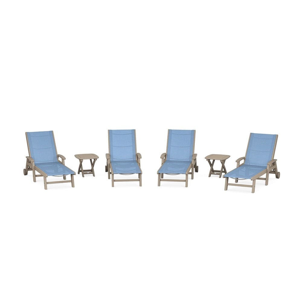 POLYWOOD® - Coastal Chaise 6-Piece Set with Wheels - PWS2024