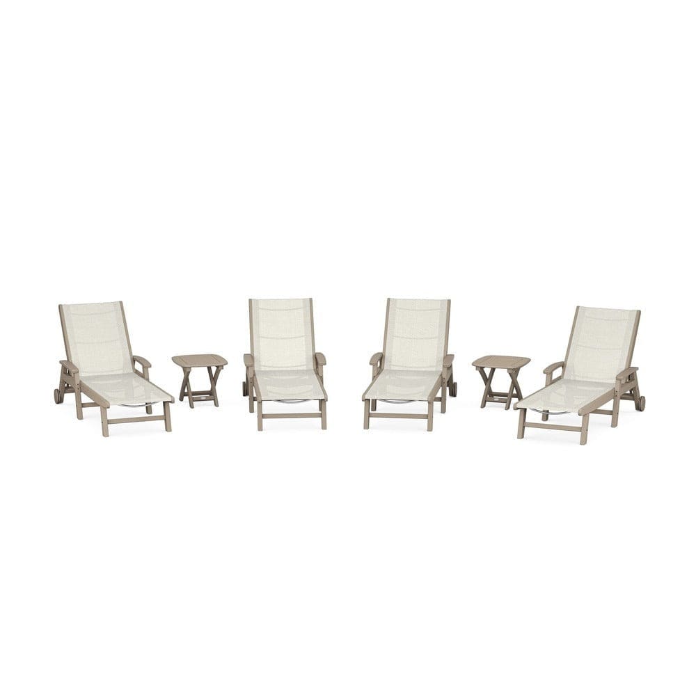 POLYWOOD® - Coastal Chaise 6-Piece Set with Wheels - PWS2024