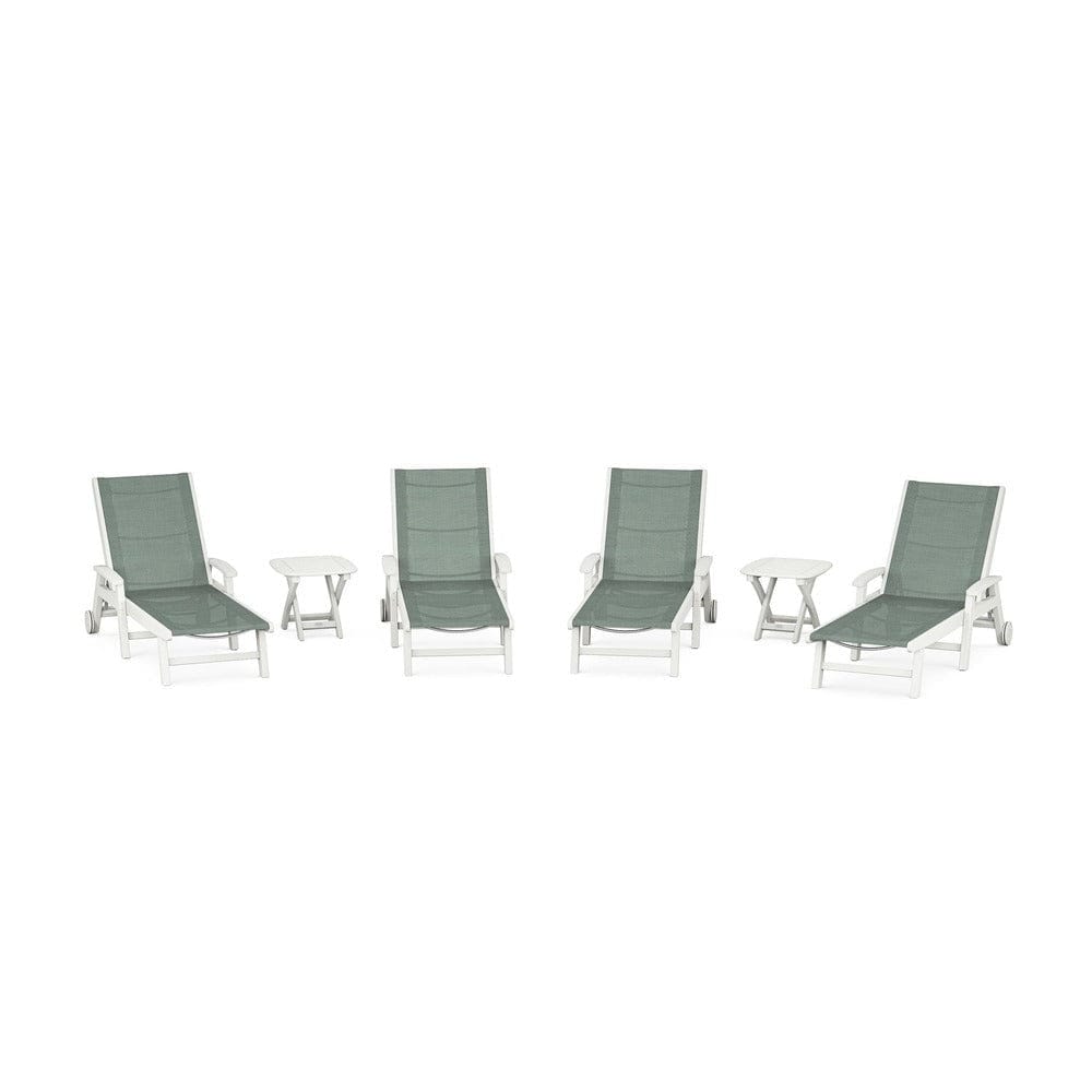 POLYWOOD® - Coastal Chaise 6-Piece Set with Wheels - PWS2024 Outdoor Furniture POLYWOOD®