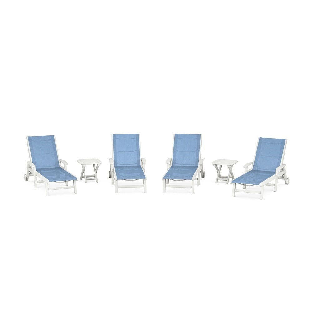 POLYWOOD® - Coastal Chaise 6-Piece Set with Wheels - PWS2024 Outdoor Furniture POLYWOOD®