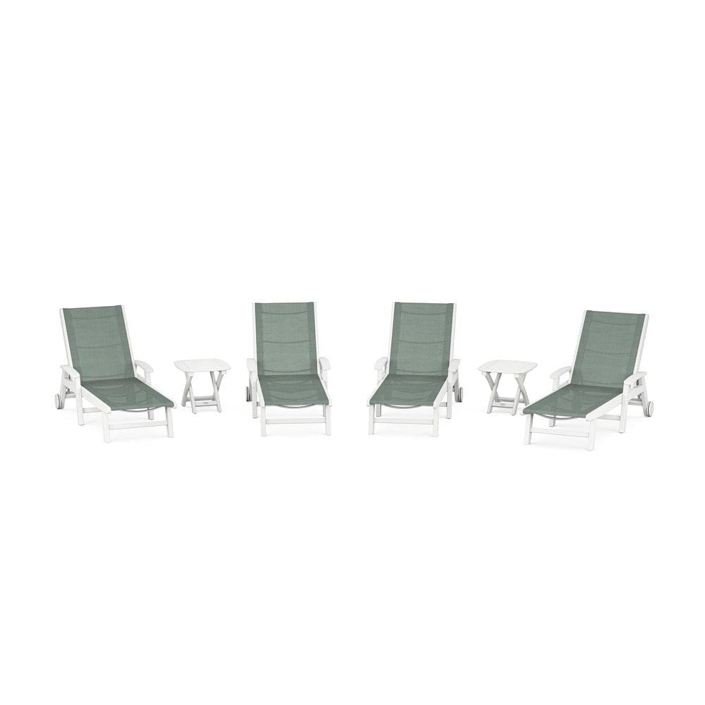 POLYWOOD® - Coastal Chaise 6-Piece Set with Wheels - PWS2024