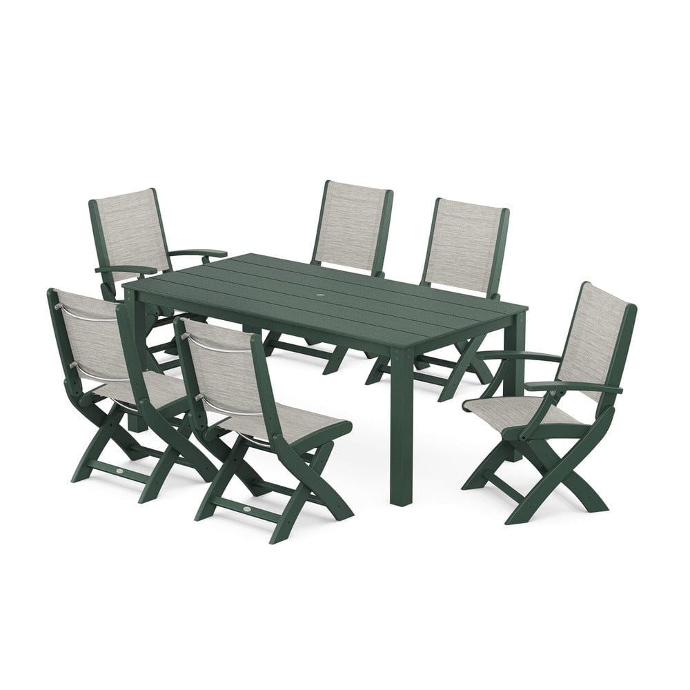 POLYWOOD® - Coastal Folding Chair 7-Piece Parsons Dining Set - PWS2270