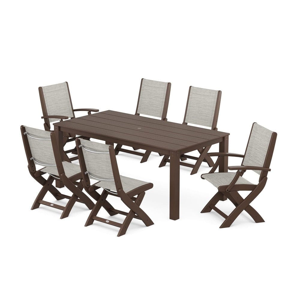 POLYWOOD® - Coastal Folding Chair 7-Piece Parsons Dining Set - PWS2270