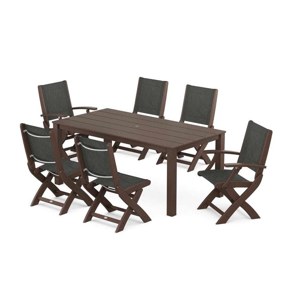 POLYWOOD® - Coastal Folding Chair 7-Piece Parsons Dining Set - PWS2270