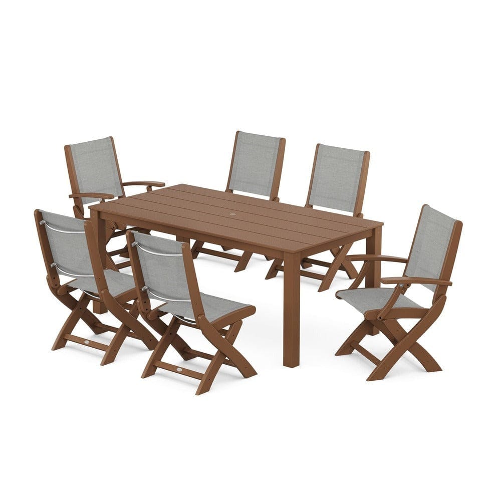 POLYWOOD® - Coastal Folding Chair 7-Piece Parsons Dining Set - PWS2270