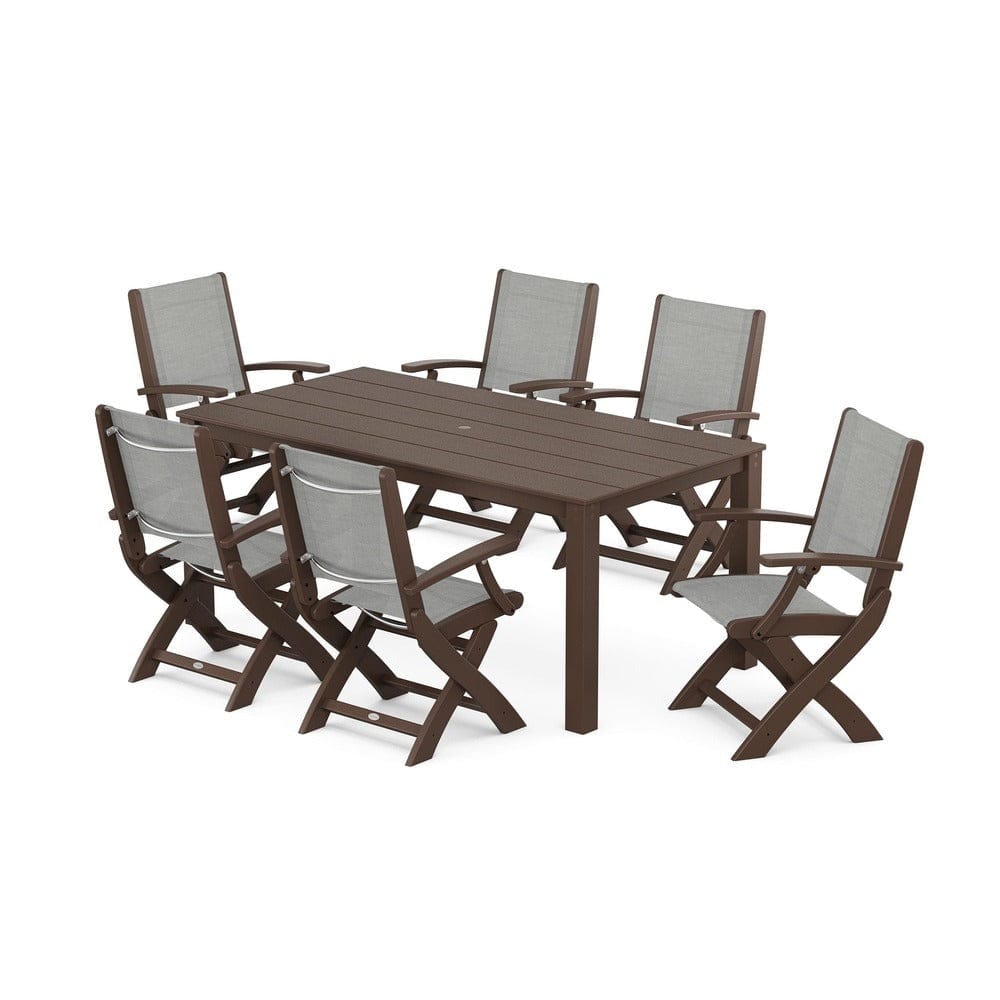 POLYWOOD® - Coastal Folding Chair 7-Piece Parsons Dining Set - PWS2271