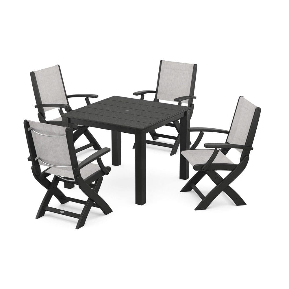 POLYWOOD® - Coastal Folding Chair 5-Piece Parsons Dining Set - PWS2274