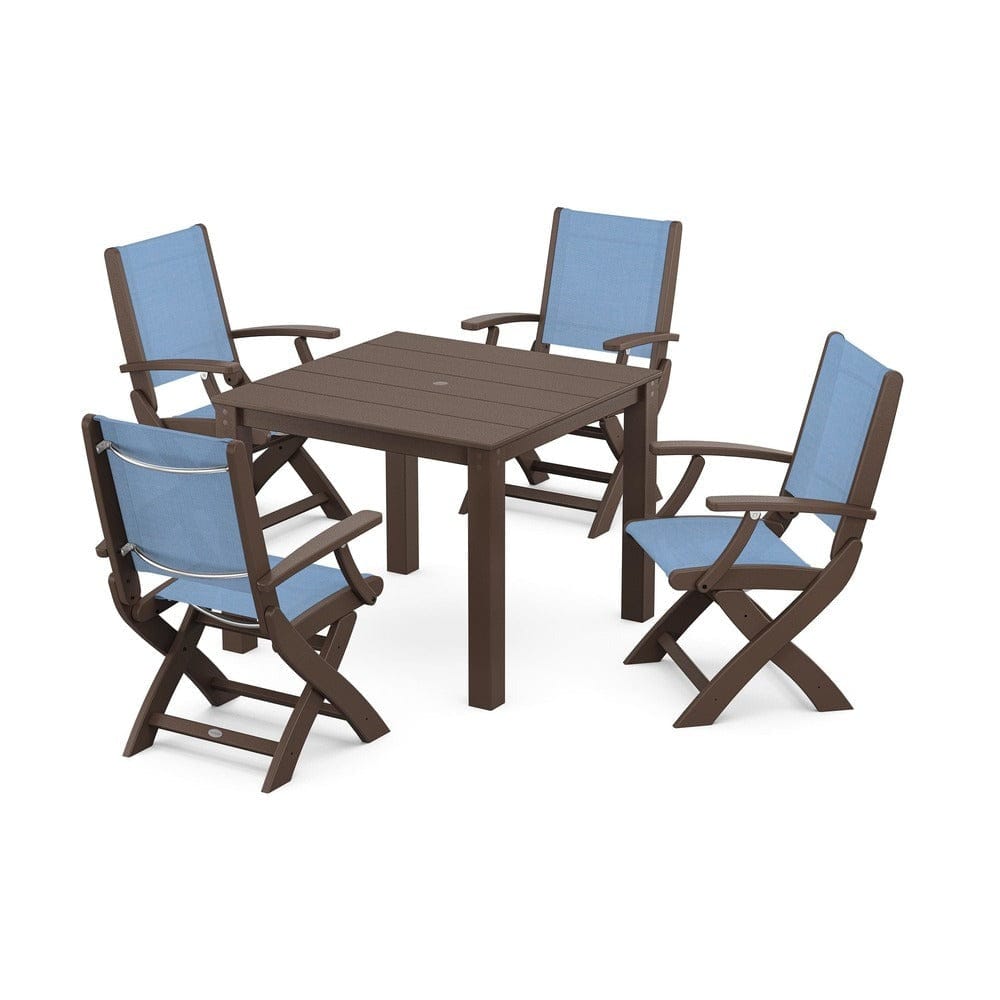 POLYWOOD® - Coastal Folding Chair 5-Piece Parsons Dining Set - PWS2274