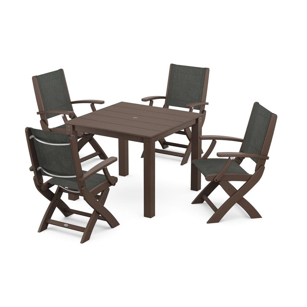 POLYWOOD® - Coastal Folding Chair 5-Piece Parsons Dining Set - PWS2274