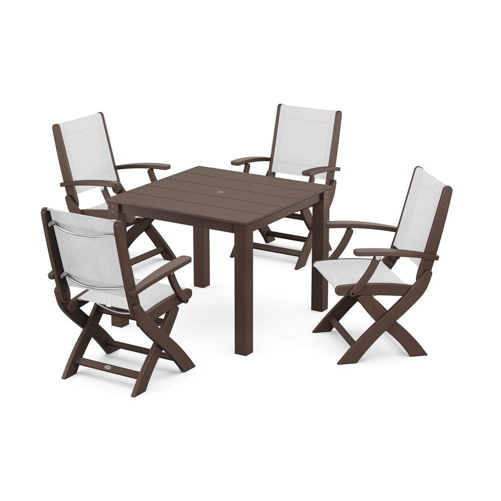 POLYWOOD® - Coastal Folding Chair 5-Piece Parsons Dining Set - PWS2274