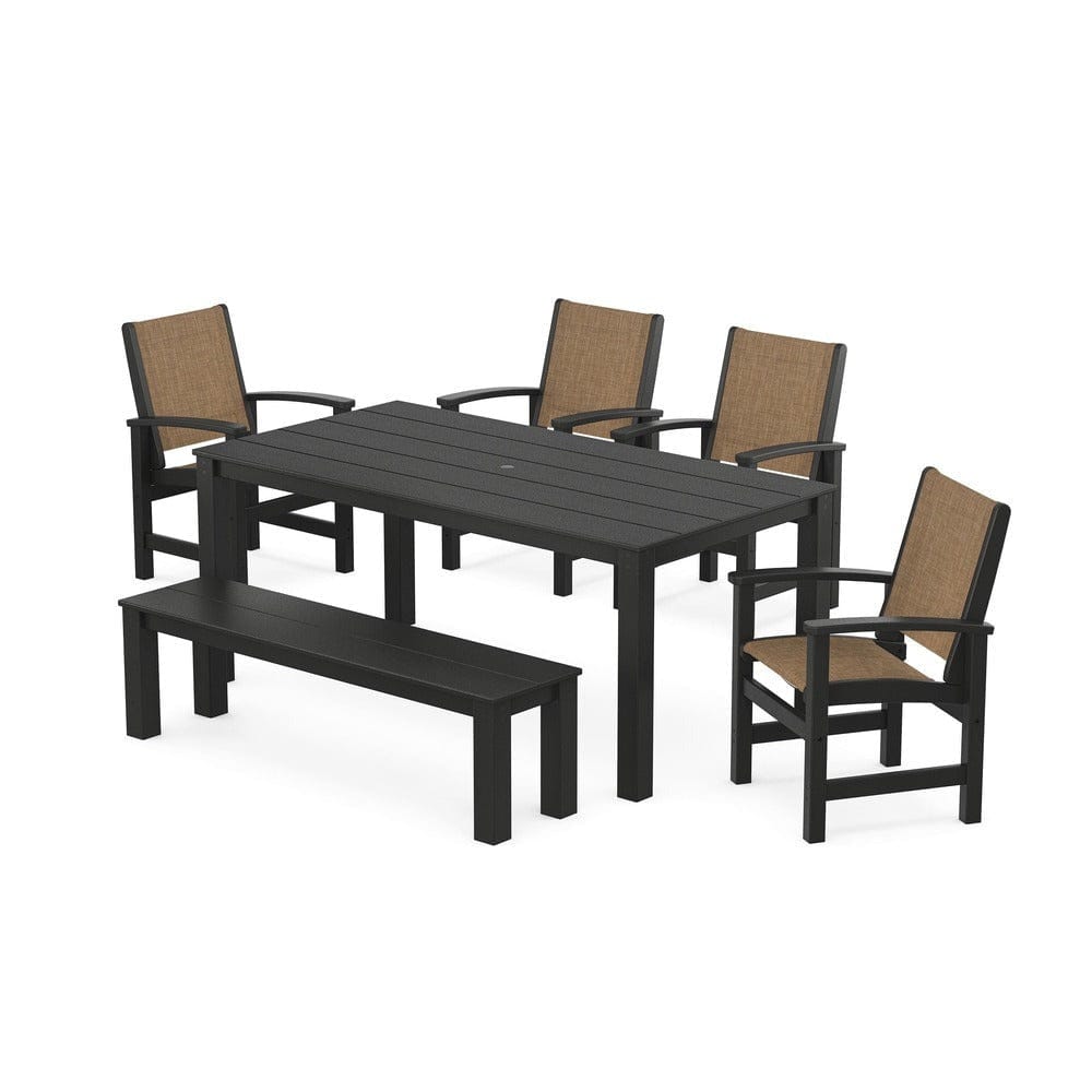 POLYWOOD® - Coastal 6-Piece Parsons Dining Set with Bench - PWS2276 Outdoor Furniture POLYWOOD®
