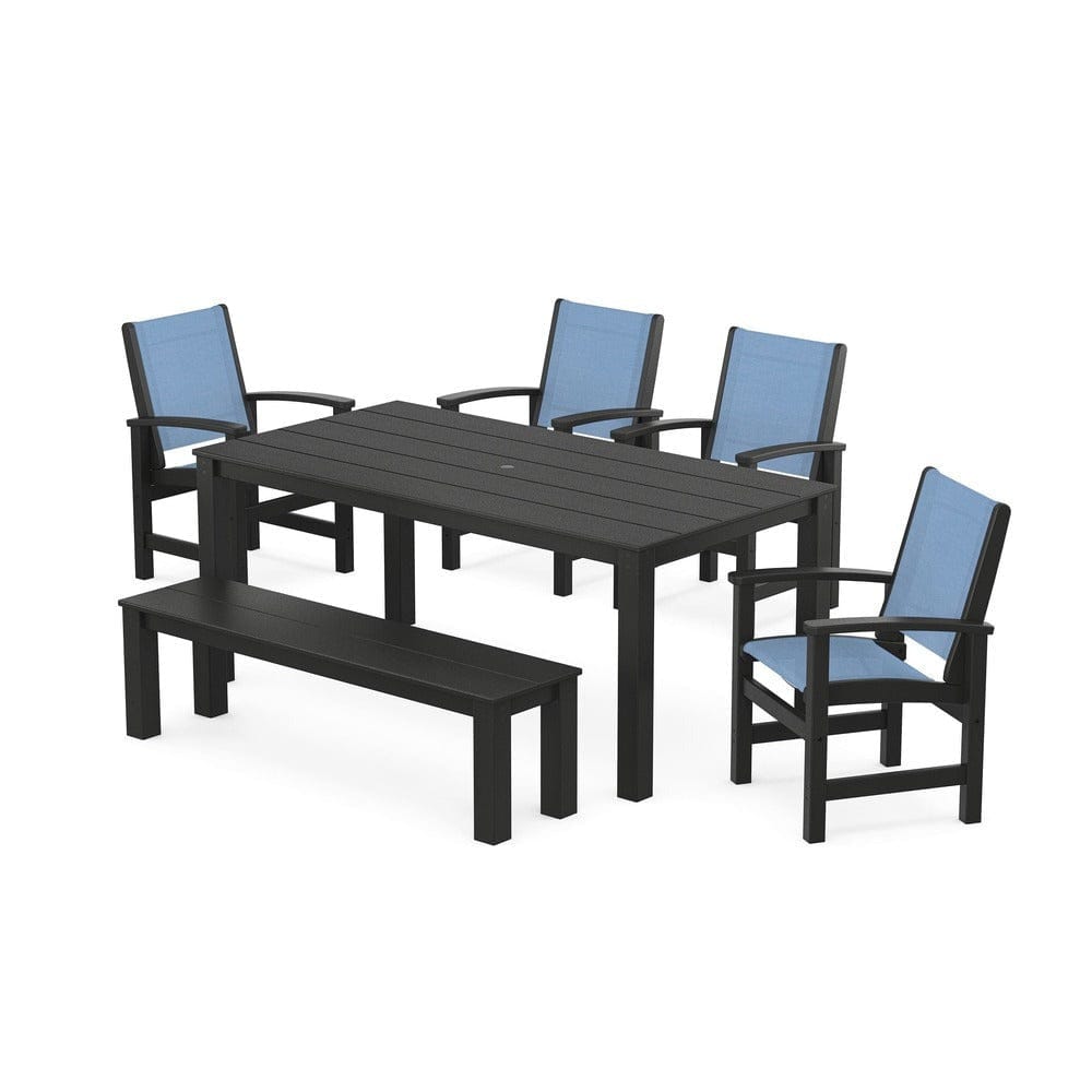 POLYWOOD® - Coastal 6-Piece Parsons Dining Set with Bench - PWS2276 Outdoor Furniture POLYWOOD®