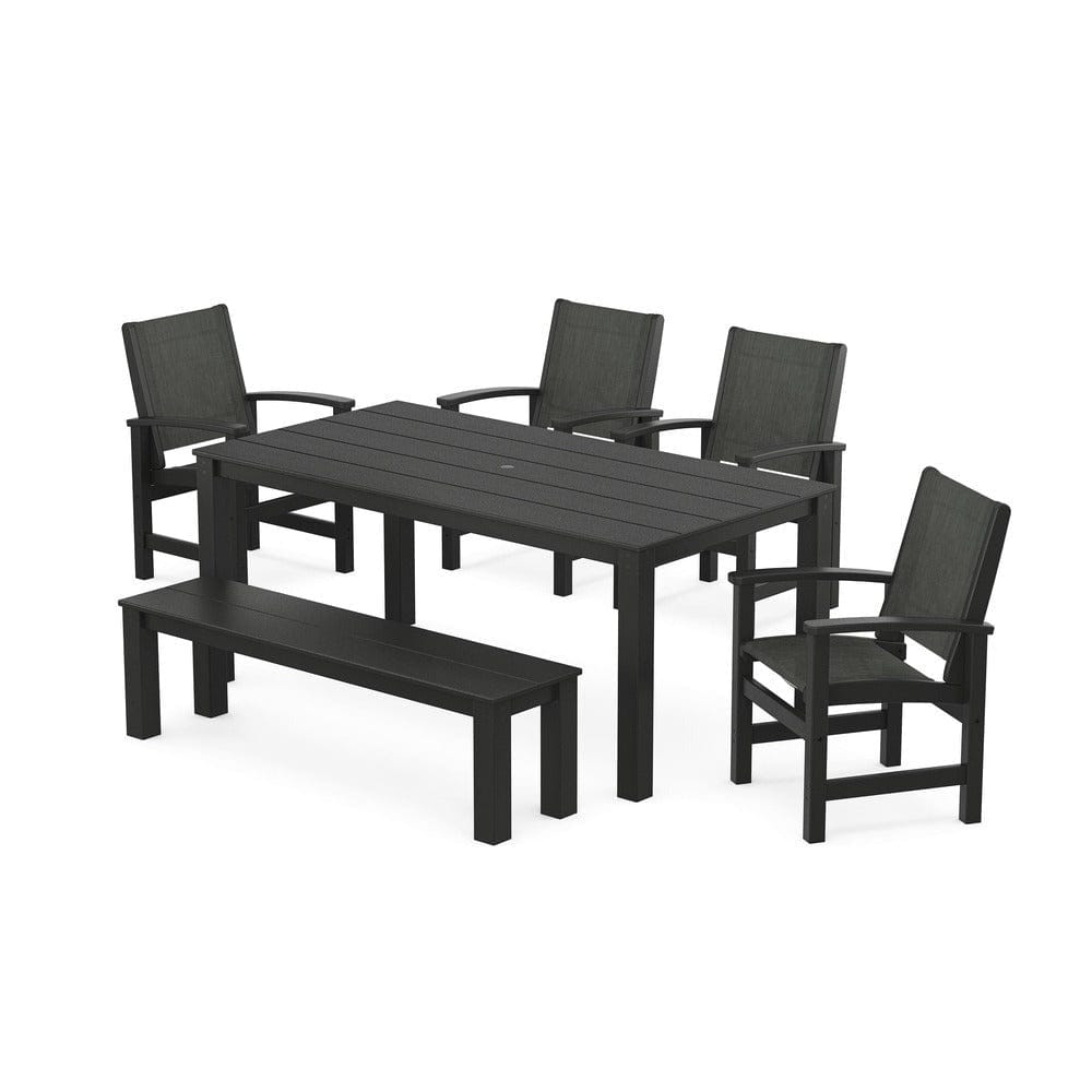 POLYWOOD® - Coastal 6-Piece Parsons Dining Set with Bench - PWS2276