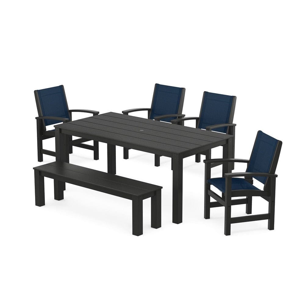 POLYWOOD® - Coastal 6-Piece Parsons Dining Set with Bench - PWS2276