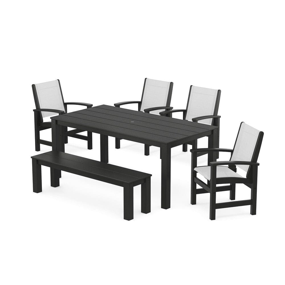 POLYWOOD® - Coastal 6-Piece Parsons Dining Set with Bench - PWS2276