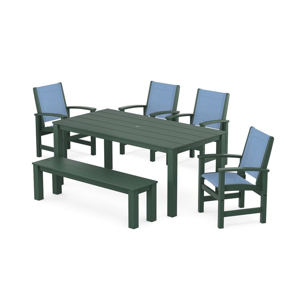 POLYWOOD® - Coastal 6-Piece Parsons Dining Set with Bench - PWS2276